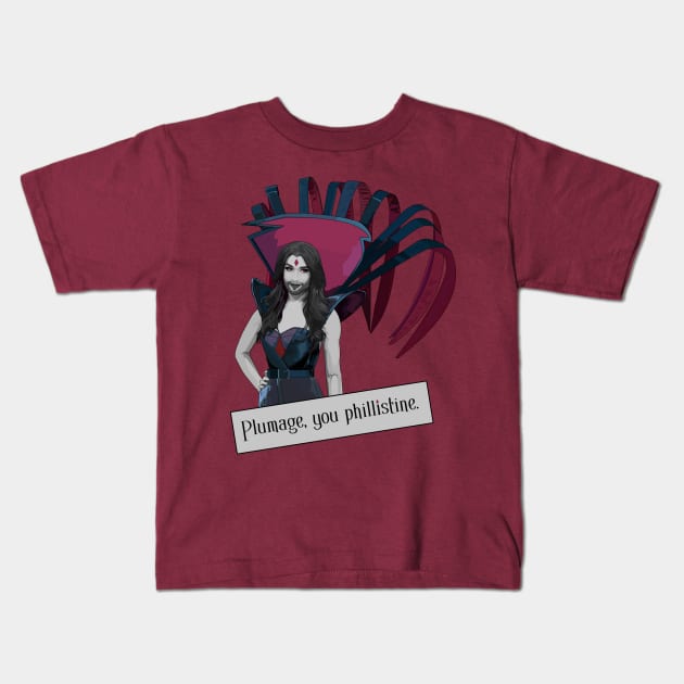 Sinister Plumage Kids T-Shirt by pastelrake